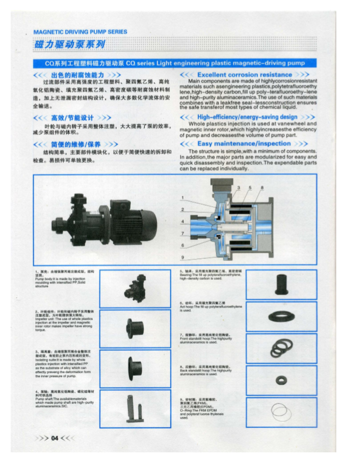 CQ型不銹鋼磁力驅動離心泵